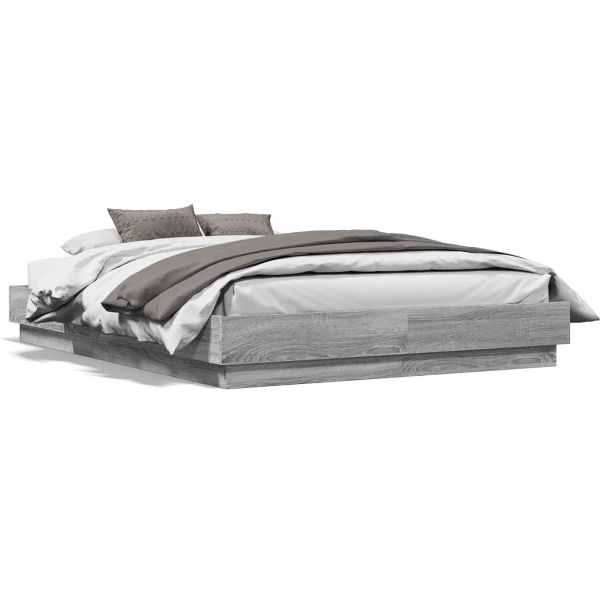 Voir la diapositive 2 : VIDAXL Cadre de lit sans matelas sonoma gris 120x190 cm