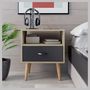 Voir la diapositive 5 : Chevet 1 niche 1 tiroir style scandinave L45cm ROMINA