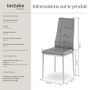 Voir la diapositive 6 : tectake Ensemble de chaises de salle à manger rembourré avec revêtement aspect cuir gris Lot de 8