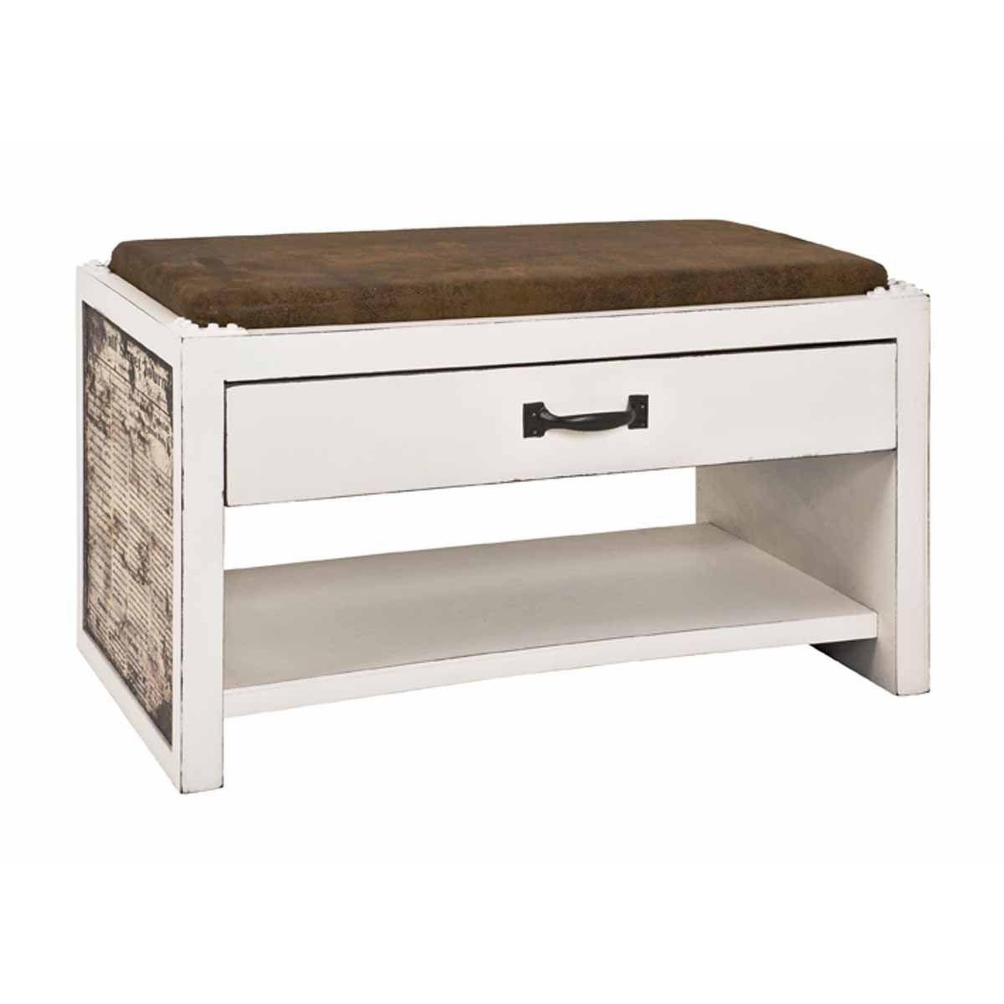 Paris Prix Range-chaussures & assise  wall street  72cm blanc