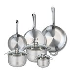 ELO Ensemble de 3 Poêles de cuisson 24, 28 et 32 cm et 3 faitouts 14, 20 et 24 cm Elo Profi Brillant