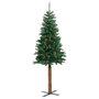 Voir la diapositive 3 : VIDAXL Sapin de Noël mince avec bois veritable et cones vert 210cm PVC