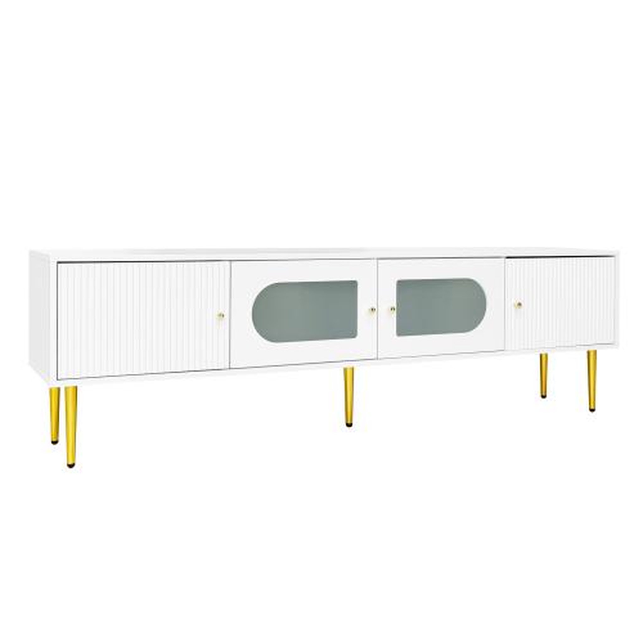 MERAX Meuble tv blanc 170 cm panneau de particules