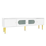 MERAX Meuble tv blanc 170 cm panneau de particules