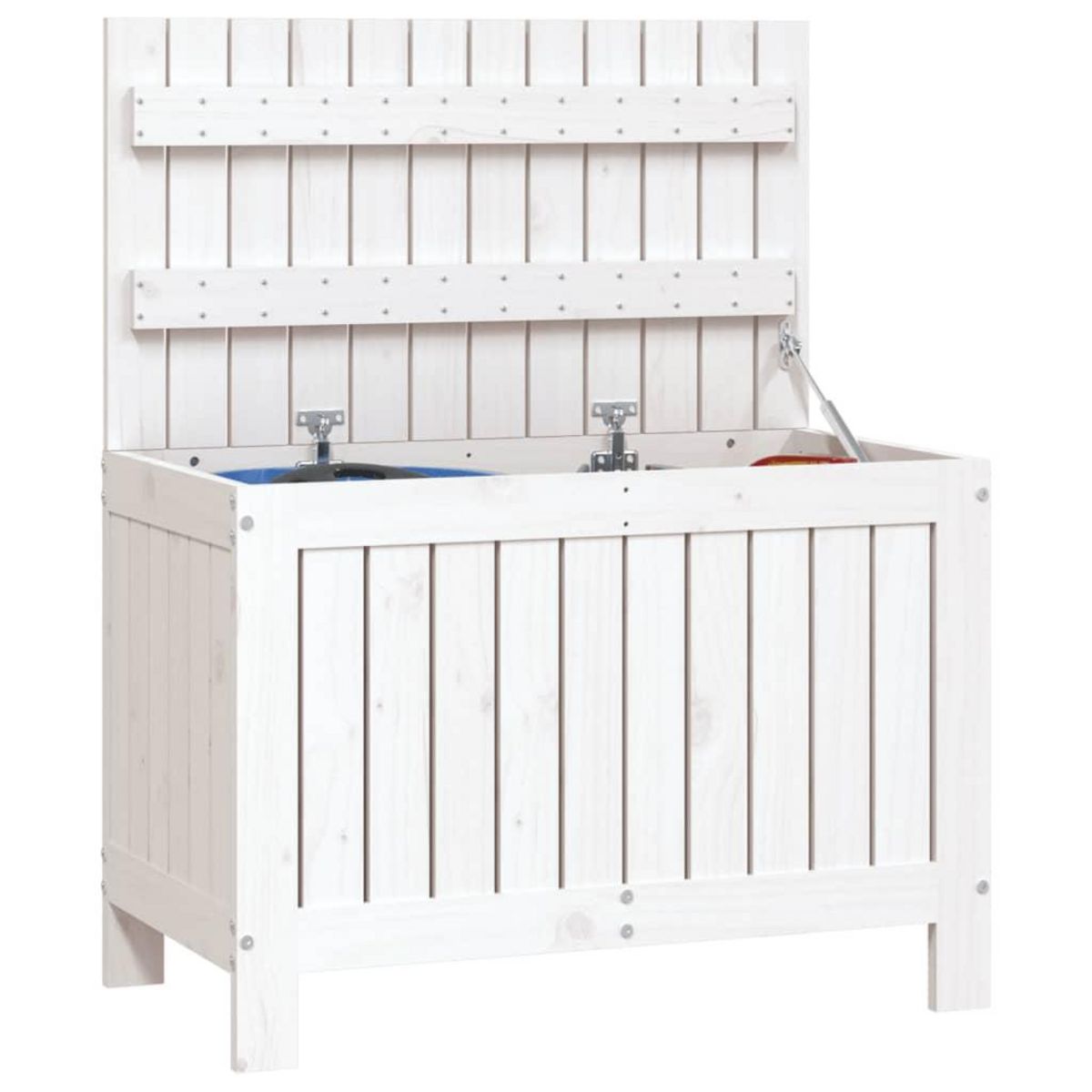 VIDAXL Boîte de rangement de jardin Blanc 76x42,5x54 cm Bois de pin
