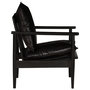 Voir la diapositive 3 : VIDAXL Fauteuil Noir Cuir veritable avec bois d'acacia