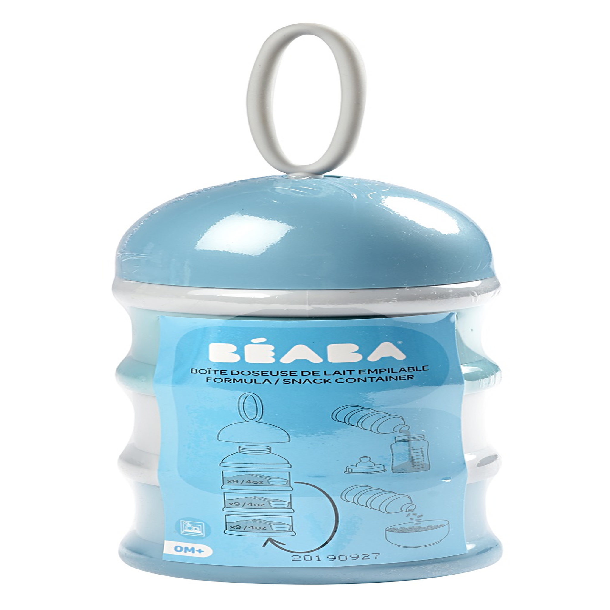 Voir la diapositive 2 : BEABA Boîte doseuse de lait empilable bleu
