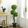Voir la diapositive 2 : HOMCOM Buis artificiel topiaire artificielle 3 boules H. 115 cm pot style antique inclus