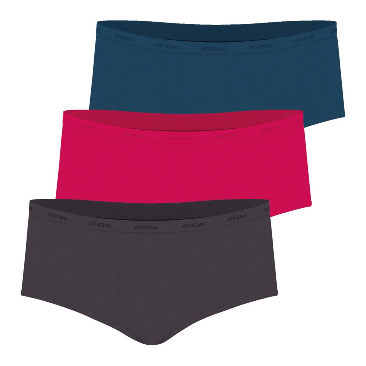 Athena Lot de 3 boxers femme Ecopack Basic
