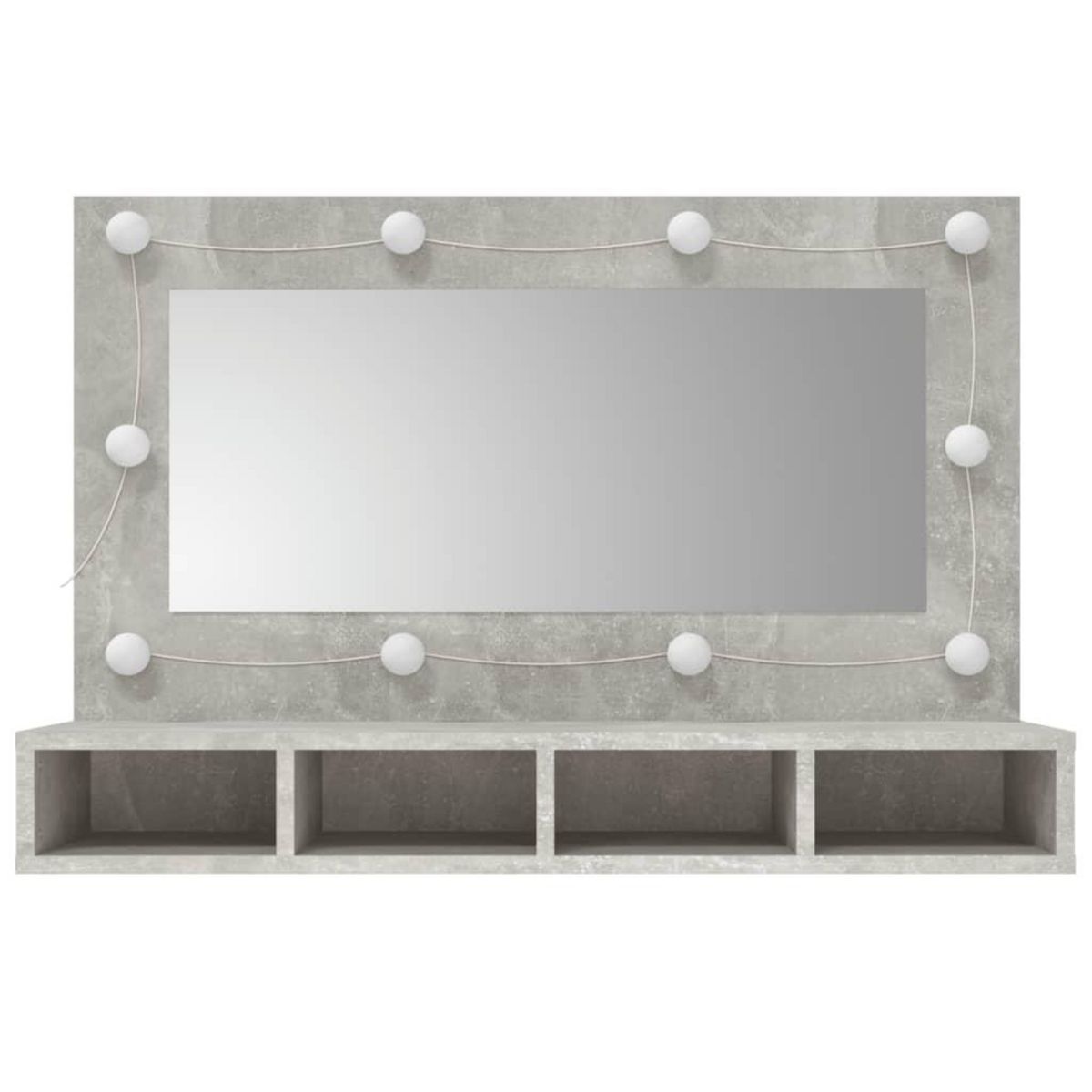 VIDAXL Armoire a miroir avec LED Gris beton 90x31,5x62 cm