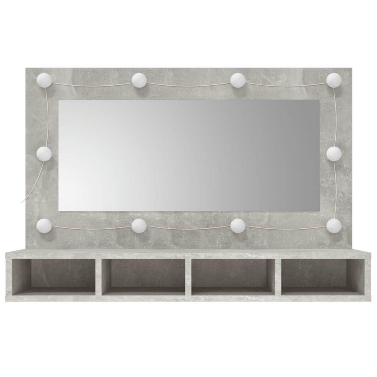 VIDAXL Armoire a miroir avec LED Gris beton 90x31,5x62 cm