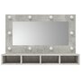 Voir la diapositive 4 : VIDAXL Armoire a miroir avec LED Gris beton 90x31,5x62 cm