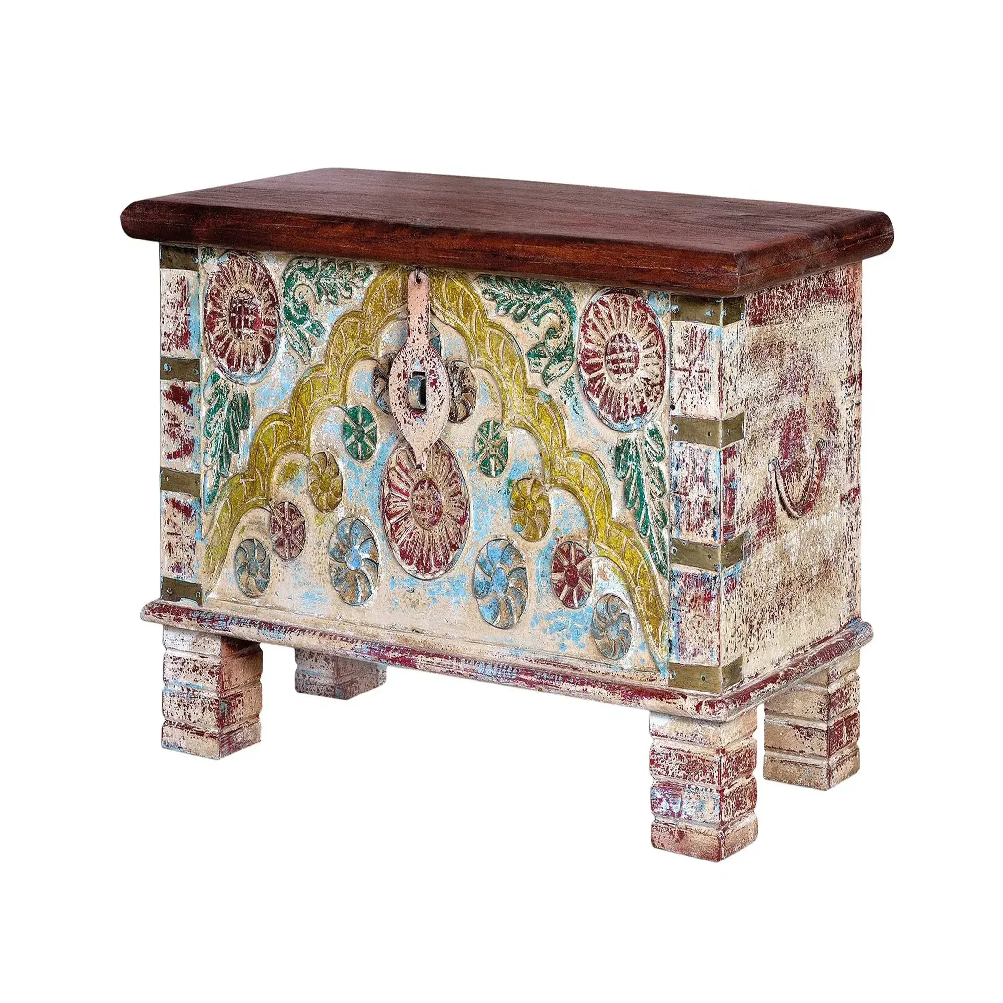 Voir la diapositive 2 : GINER Y COLOMER SL Coffre en bois de manguier 80 cm style rustique