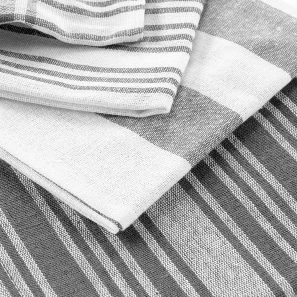 Paris Prix Lot de 3 Torchons  Bayado  50x70cm Anthracite