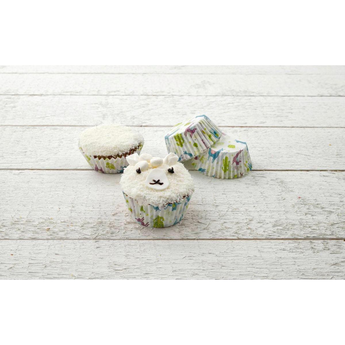 ZENKER Lot de 50 moules à muffins en papier motif lama et cactus 7 cm Zenker Smart Pastry