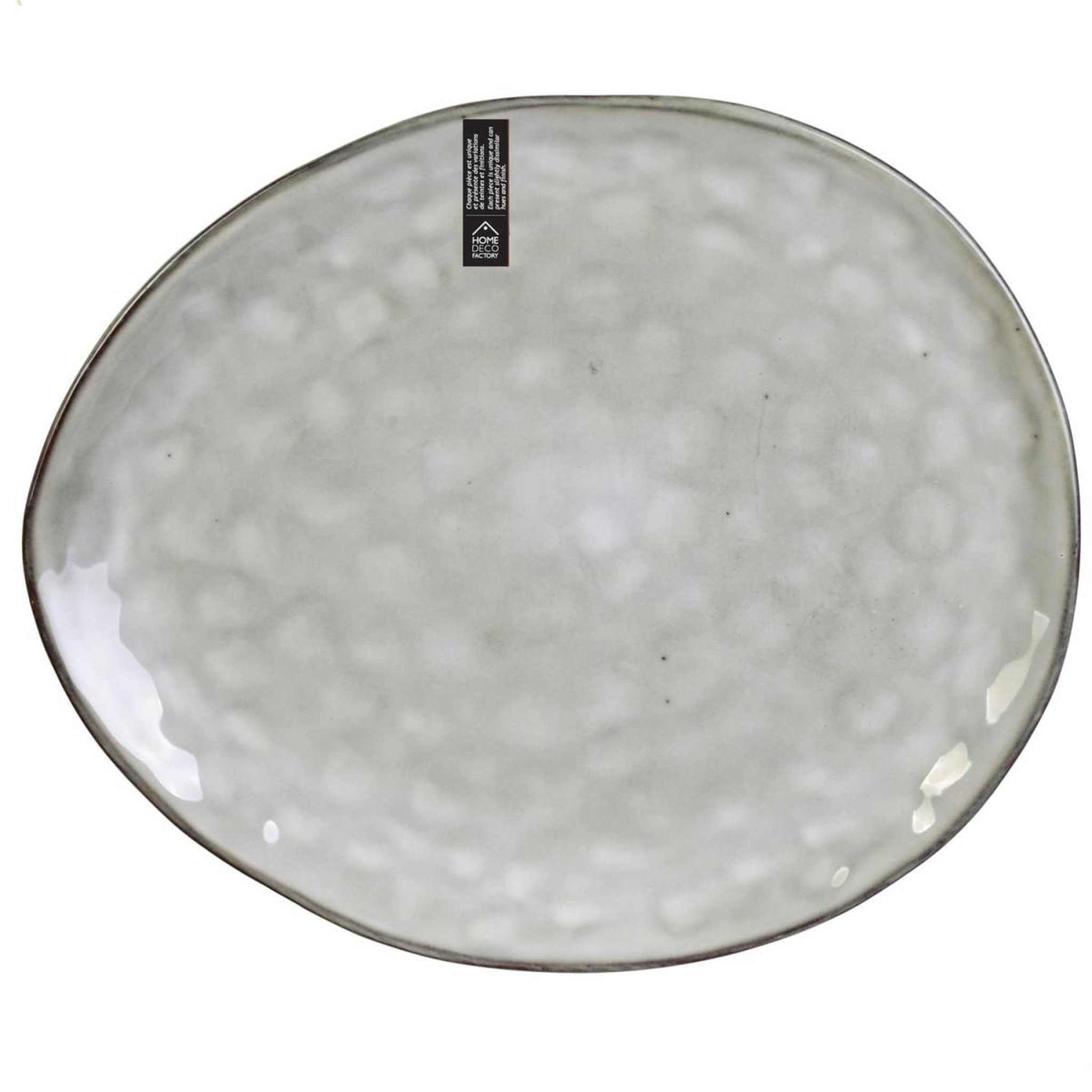 Voir la diapositive 3 : Saveur et dégustation Assiette plate galet natural au gré du temps - gris