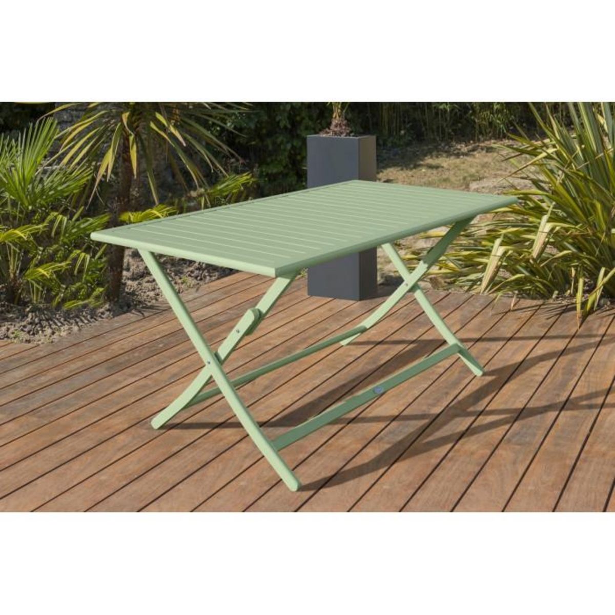Paris Prix Table de Jardin Pliante  Marius  140cm Vert Lagune