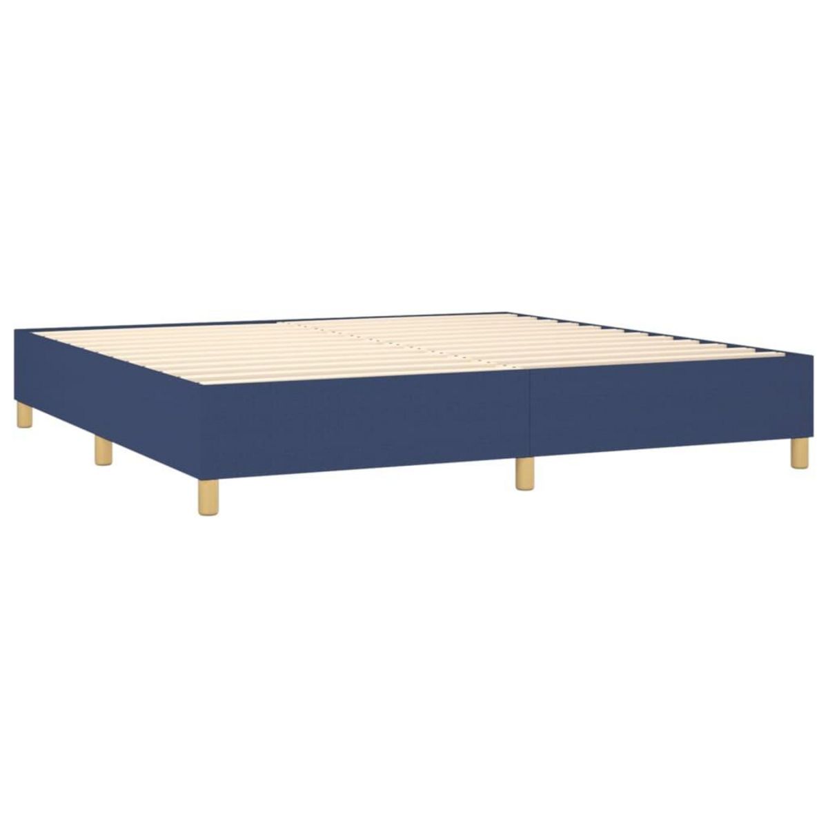 VIDAXL Sommier a lattes de lit avec matelas Bleu 200x200 cm Tissu