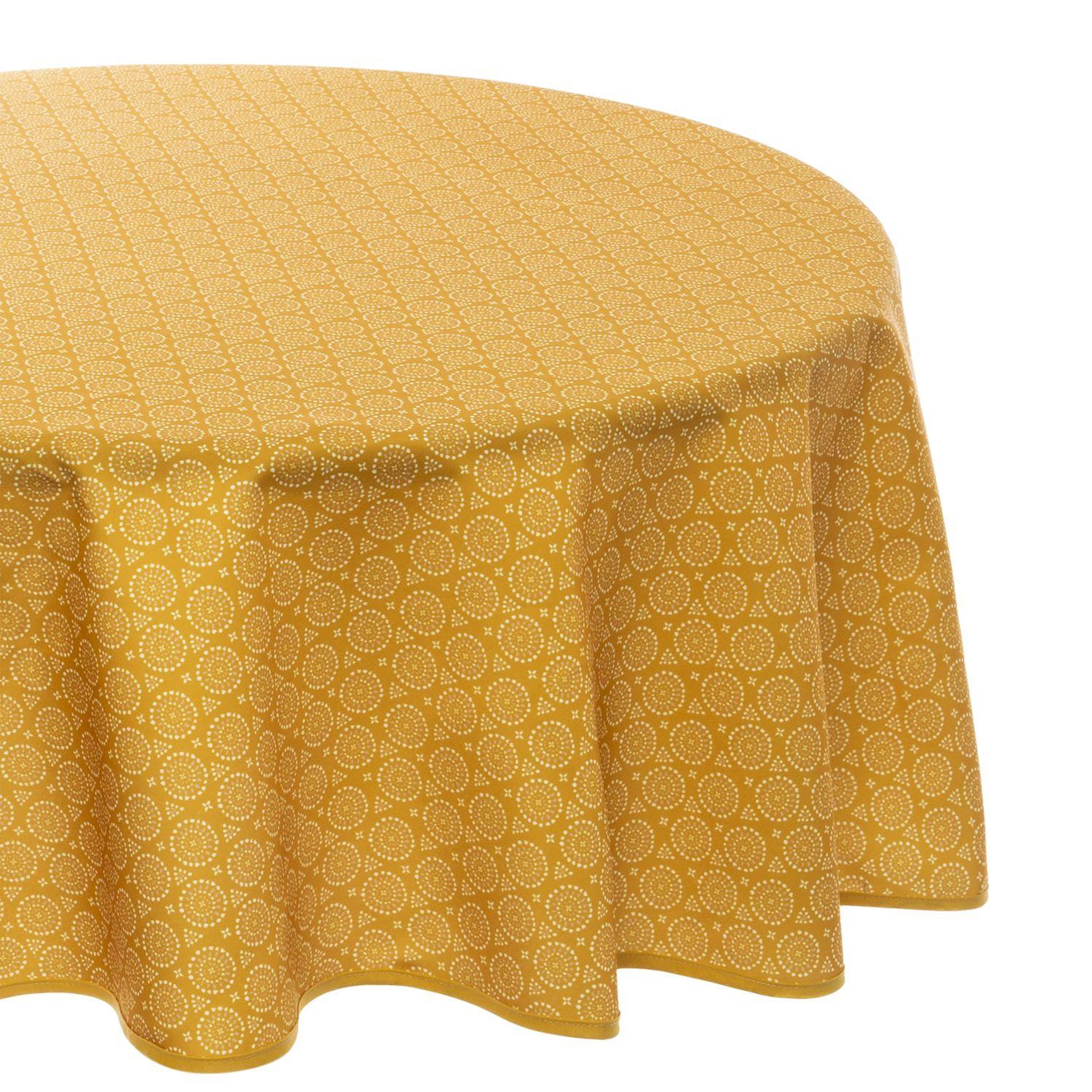 ATMOSPHERA Nappe ronde anti tache imprimé. Coloris disponibles : Bleu