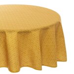 ATMOSPHERA Nappe ronde anti tache imprimé. Coloris disponibles : Jaune, Bleu