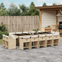 Voir la diapositive 1 : VIDAXL Ensemble a manger de jardin et coussins 15 pcs beige