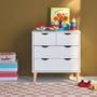 Voir la diapositive 2 : SWEEEK Commode pour enfant. 4 tiroirs. pieds en pin