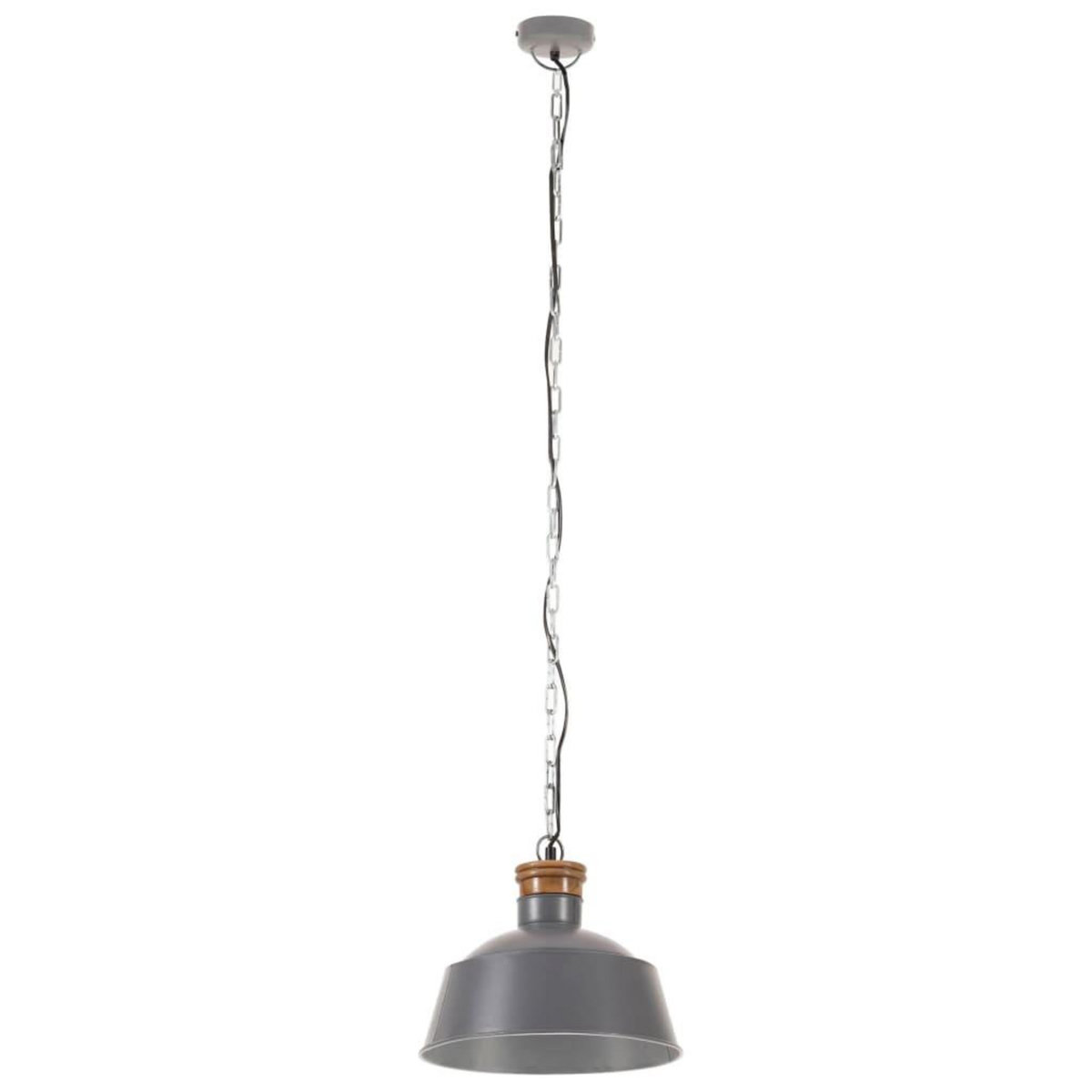 VIDAXL Lampe suspendue industrielle 32 cm Gris E27