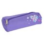 Trousse violette motifs coeur, étoile et fleurs et papillon Auchan