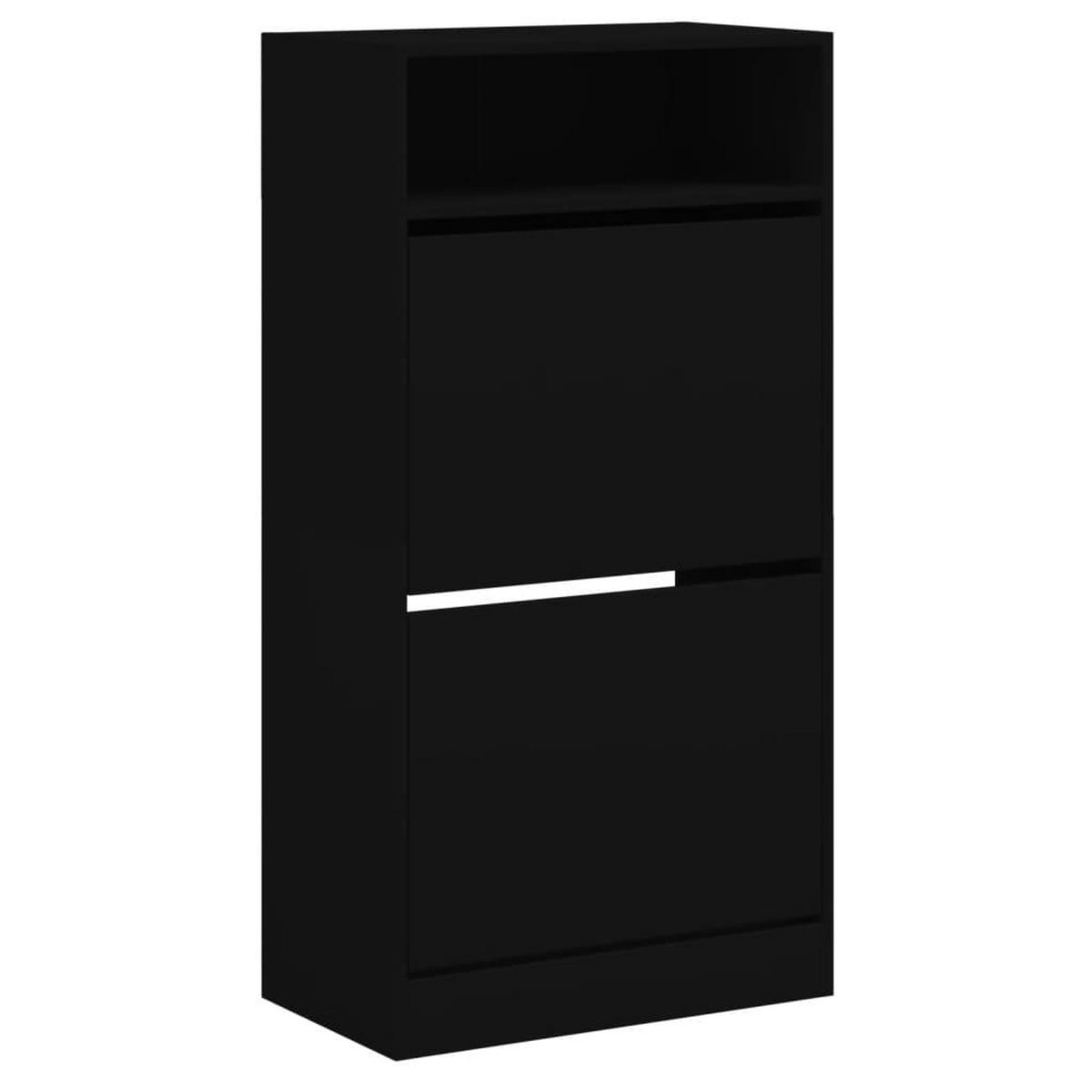 VIDAXL Armoire a chaussures noir 60x34x116 cm bois d'ingenierie