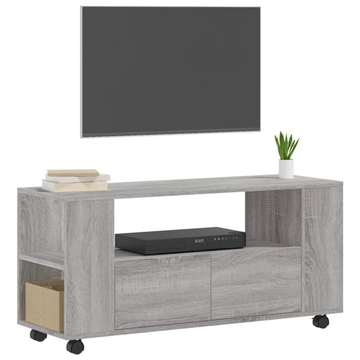 VIDAXL Meuble TV sonoma gris 102x34,5x43 cm bois d'ingenierie