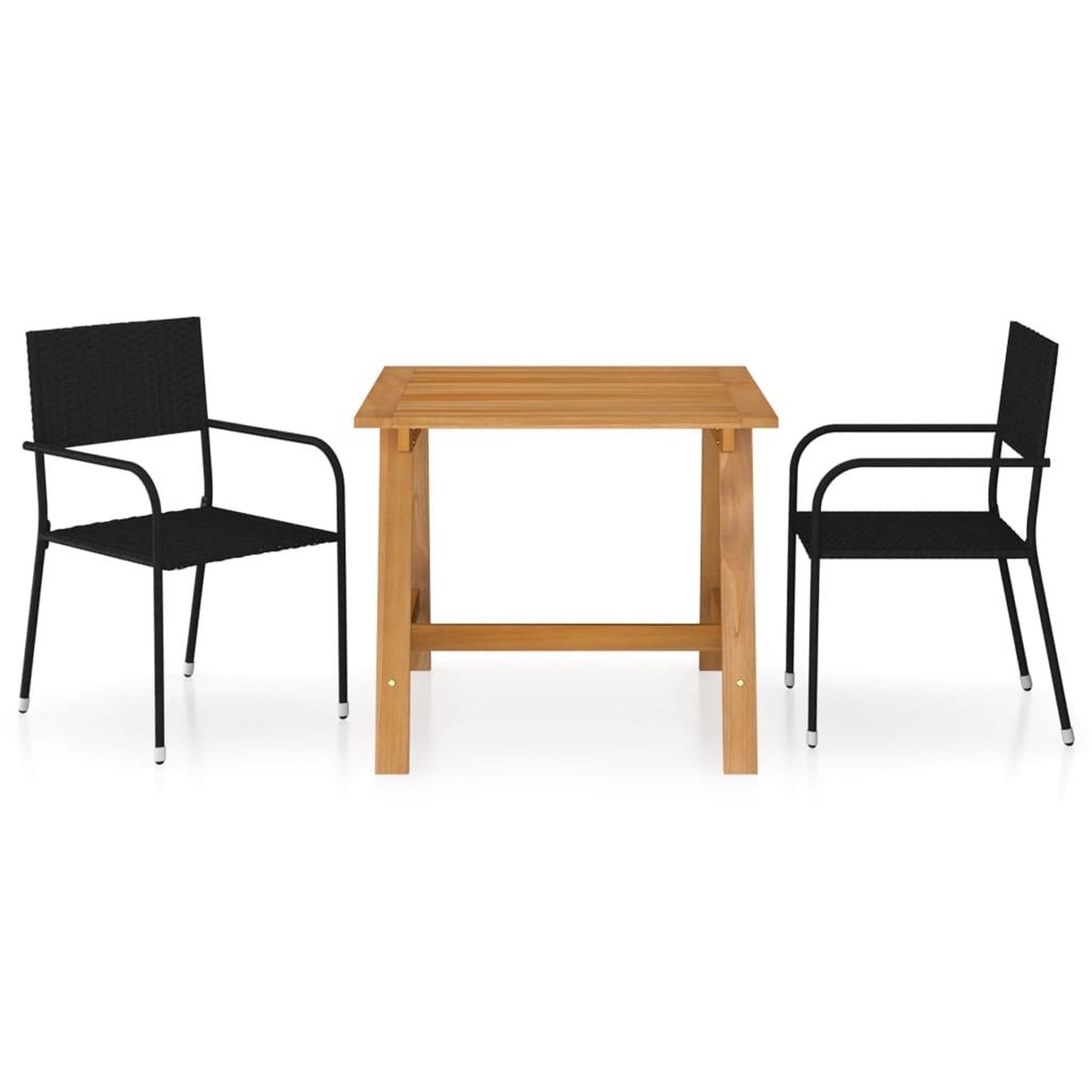 Voir la diapositive 1 : VIDAXL Ensemble a manger de jardin 3 pcs Noir