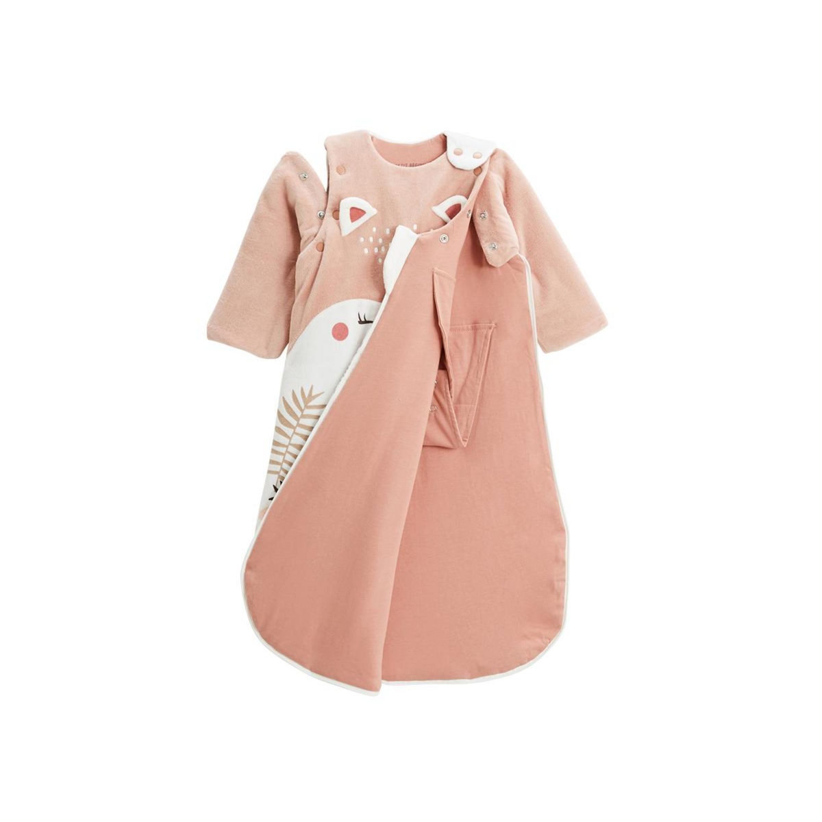 Petit Béguin Gigoteuse d'hiver en velours avec manches amovibles Machu Picchu