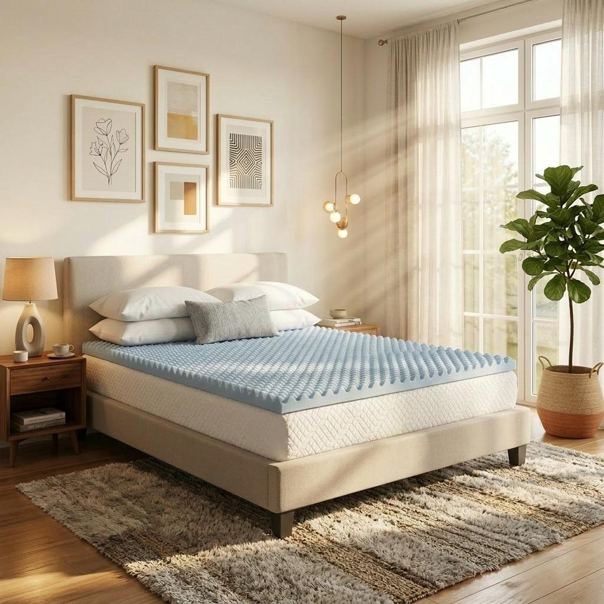 Voir la diapositive 4 : OLYMPE LITERIE OLYMPE LITERIE | Surmatelas GEL REFRESH 2 places | Mémoire de forme avec gel thermorégulateur