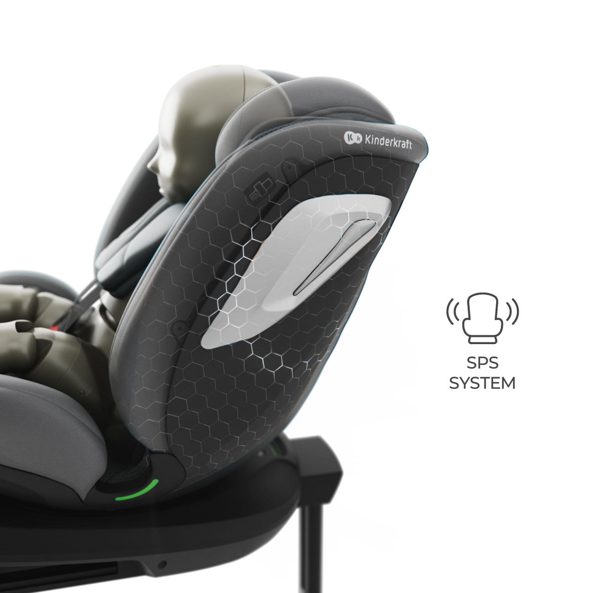 KINDERKRAFT Kinderkraft I-GROW 2 PLUS Siège Auto i-Size 40–150 cm (0–12 ans), Dos à la route jusqu'à 105 cm, 5 inclinaisons, ISOFIX + Top Tether, H-GUARD+ & SPS+, Gris