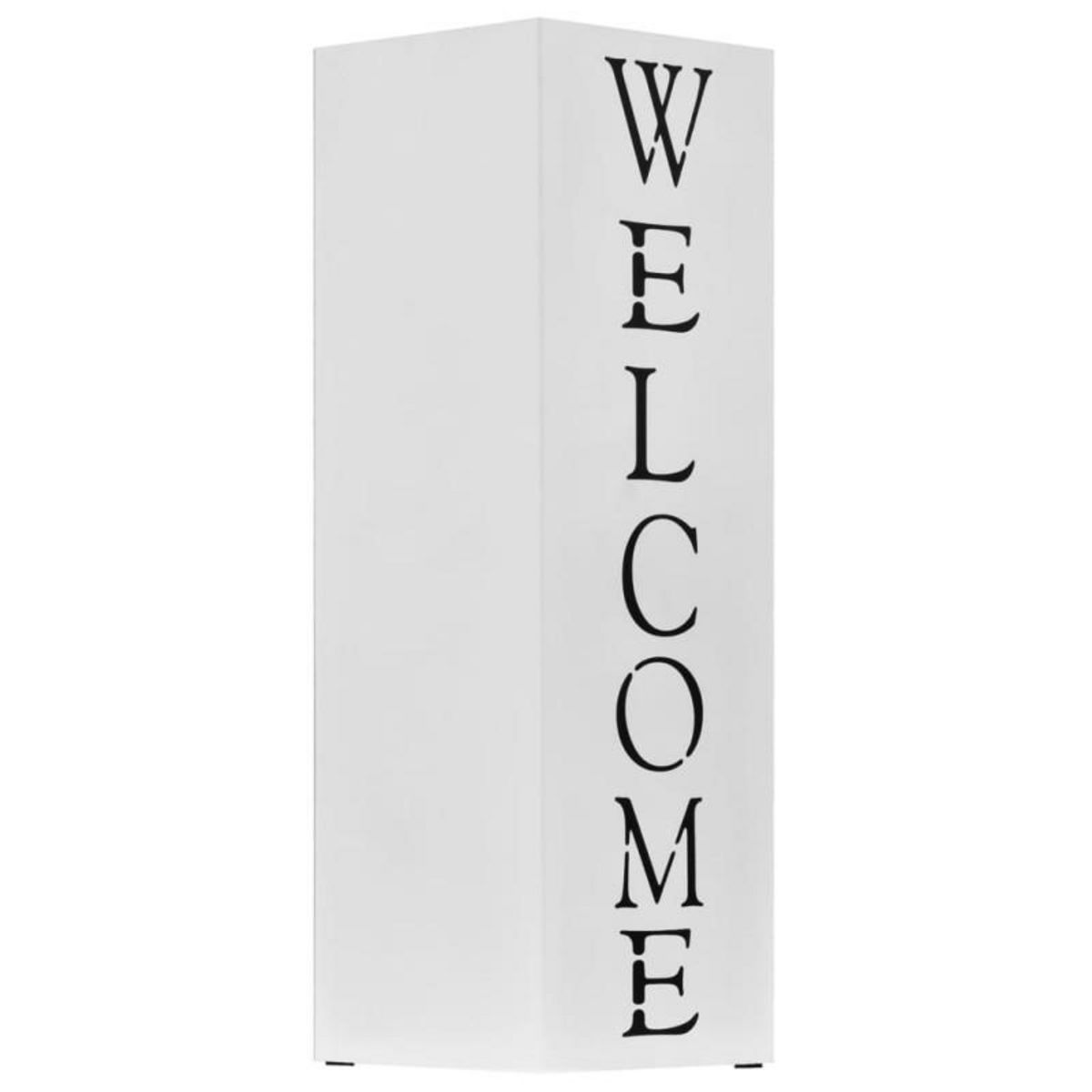 VIDAXL Porte parapluie Welcome Acier Blanc