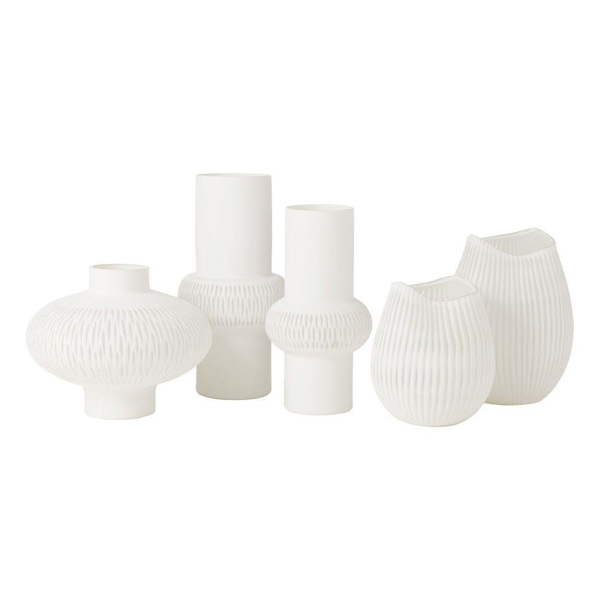 Paris Prix Vase Design Ligne & Boule  Octave  41cm Blanc