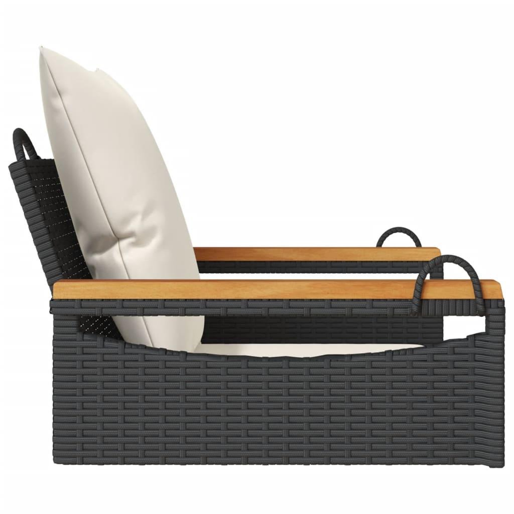 Voir la diapositive 5 : VIDAXL Balancelle avec coussins noir 63x62x40 cm resine tressee