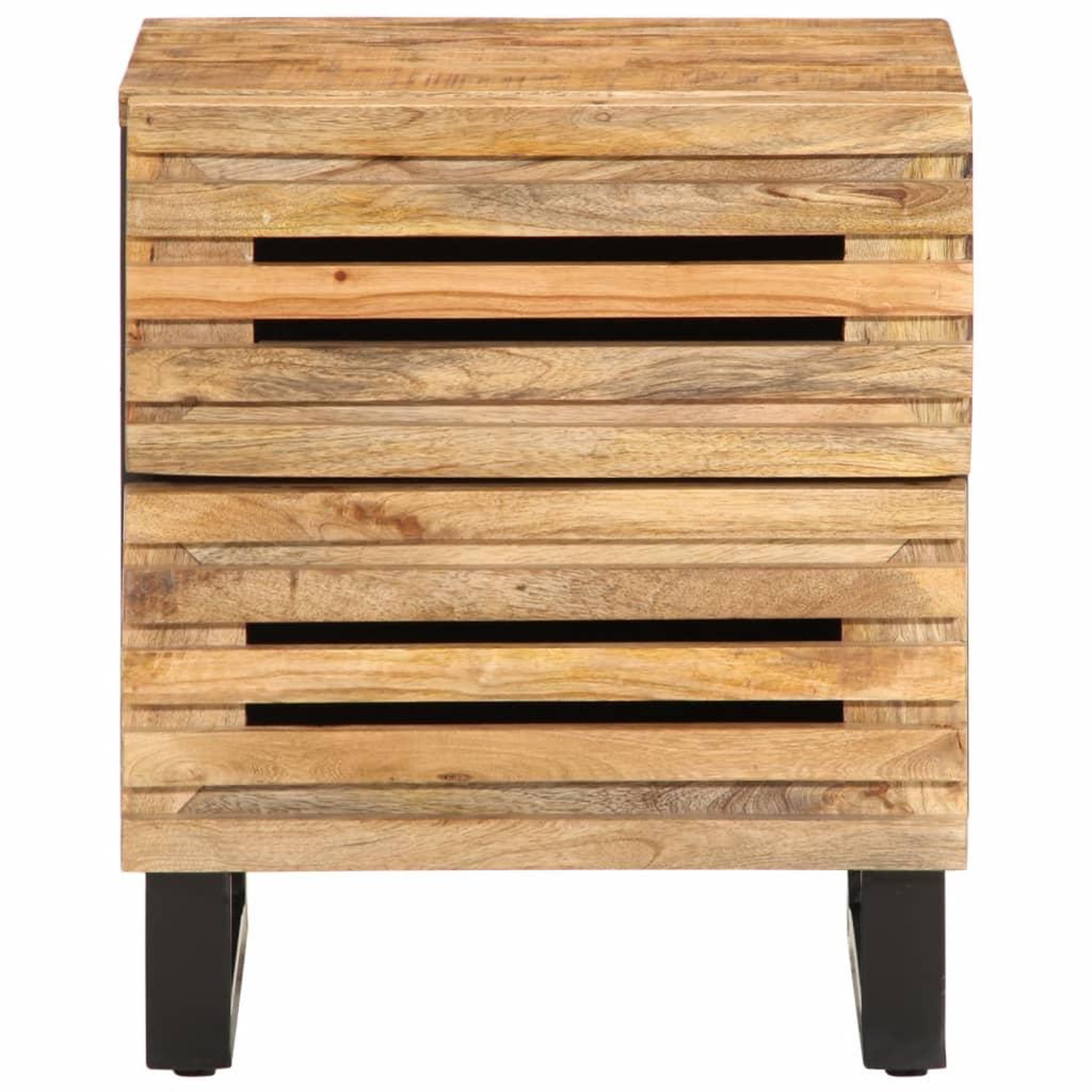 Voir la diapositive 2 : VIDAXL Table de chevet 40x34x46 cm bois de manguier massif brut