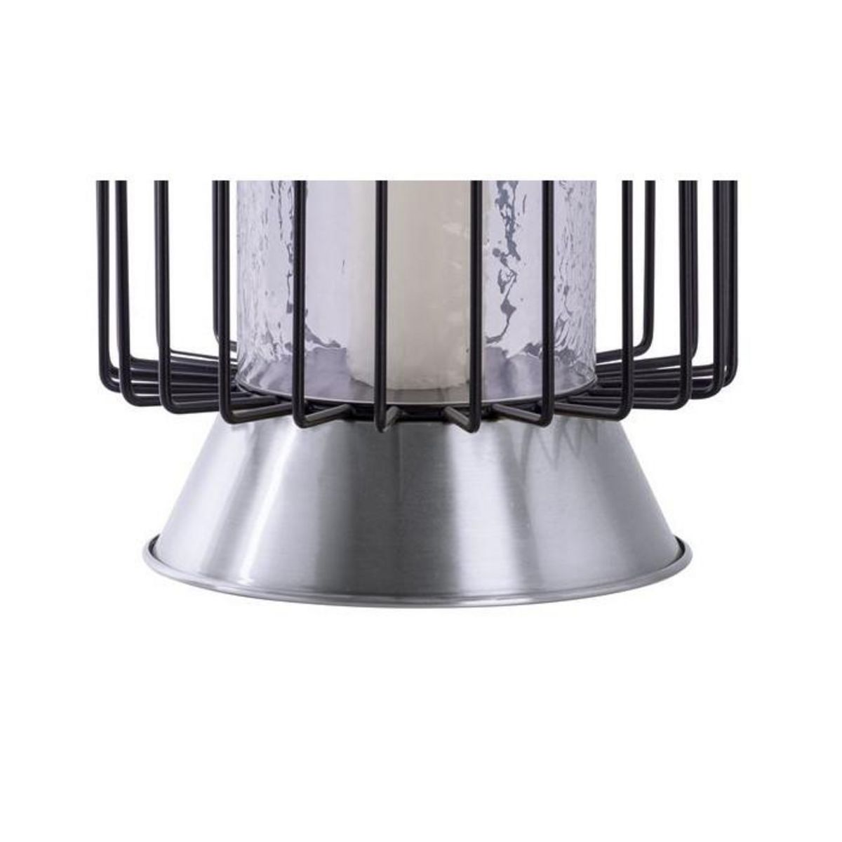 Paris Prix Bougeoir Rond Déco  Malibu  40cm Noir & Argent