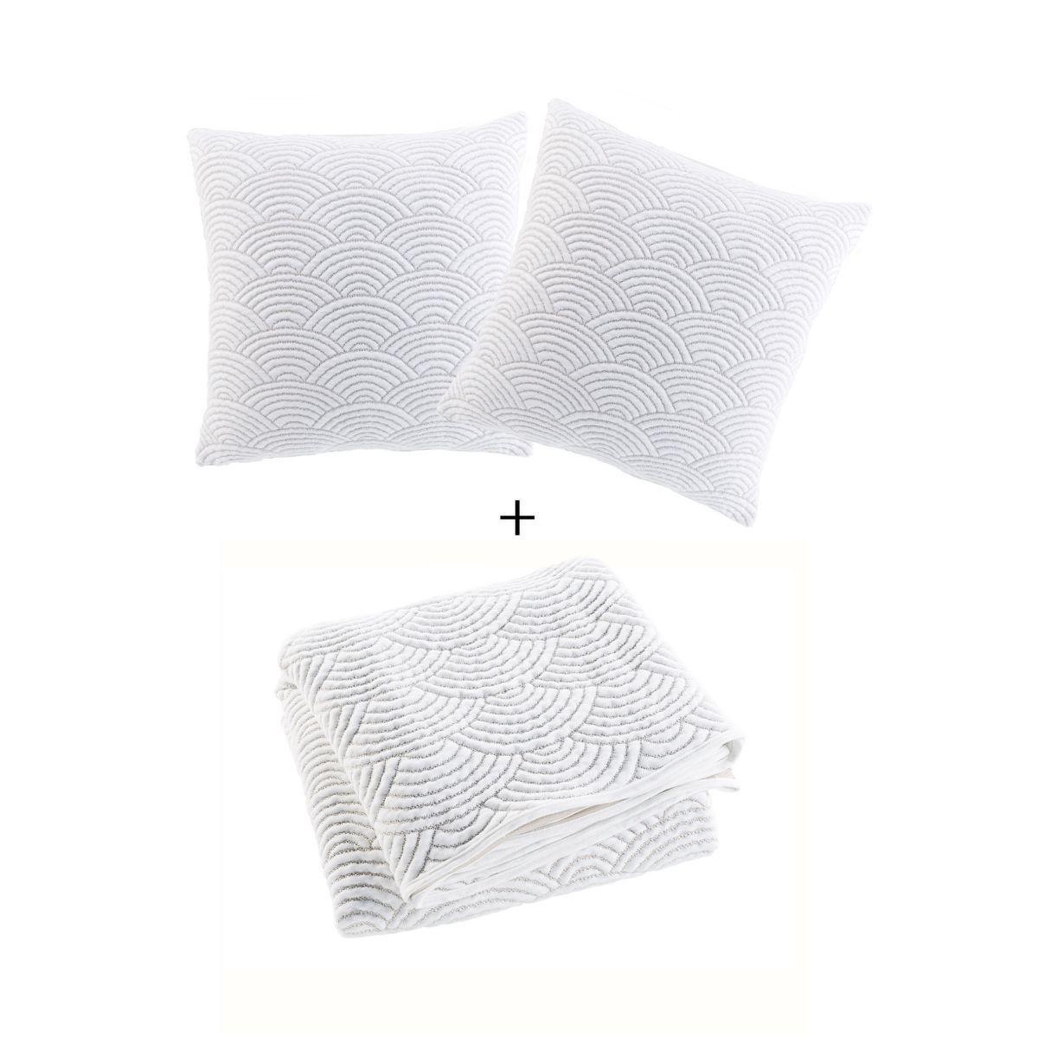 Voir la diapositive 2 : Douceur d'Intérieur Couvre-lit & 2 housses de coussin  cassandra  240x260cm naturel