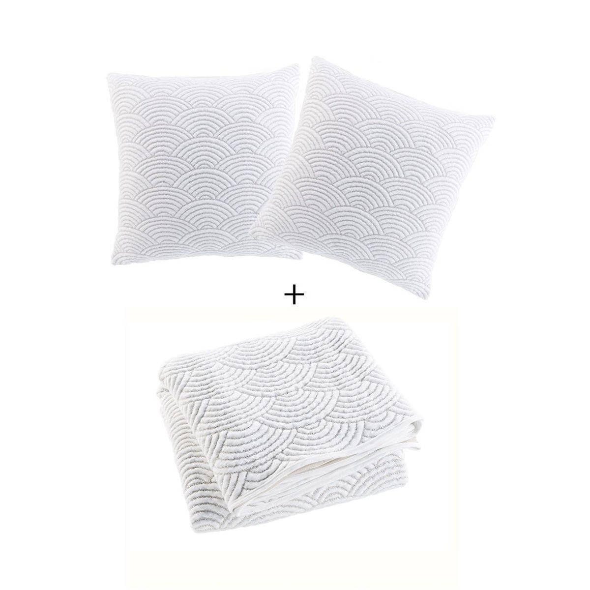 Paris Prix Couvre-Lit & 2 Housses de Coussin  Cassandra  240x260cm Naturel