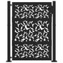 Voir la diapositive 3 : VIDAXL Portail de jardin noir 105x130 cm acier conception de feuilles