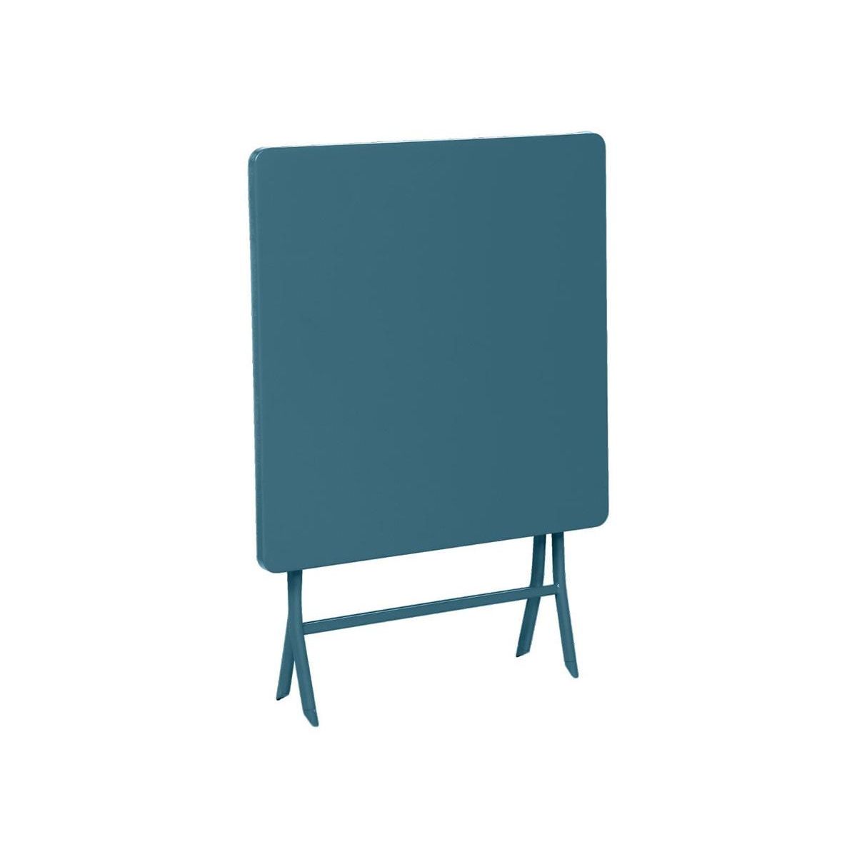 HESPERIDE Table de jardin carrée Greensboro 70 x 70 cm Bleu Canard - Hespéride