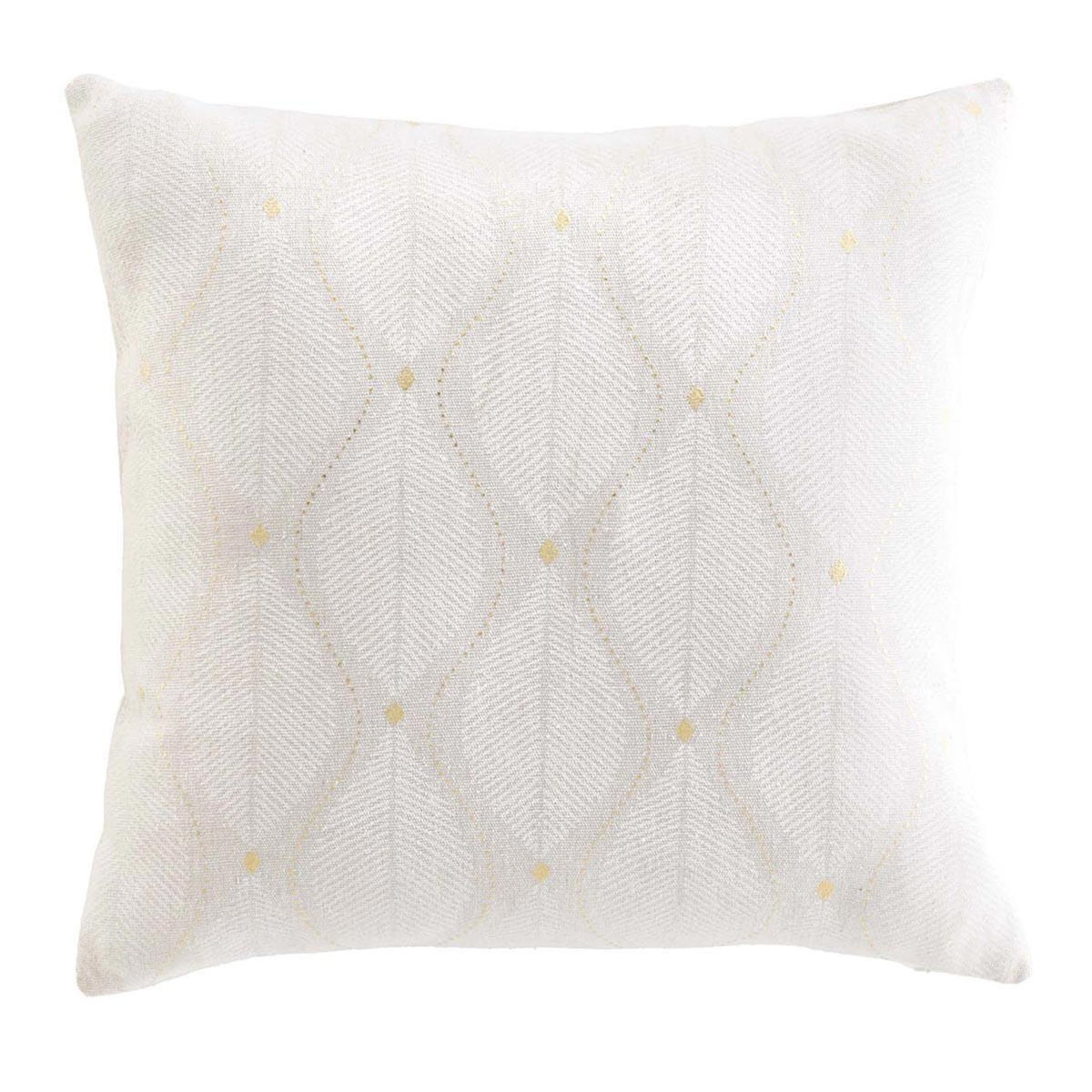 Paris Prix Coussin Imprimé Métallisé  Maho  45x45cm Blanc