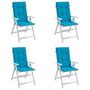 Voir la diapositive 4 : VIDAXL Coussins de chaise de jardin a dossier haut lot de 4 bleu tissu
