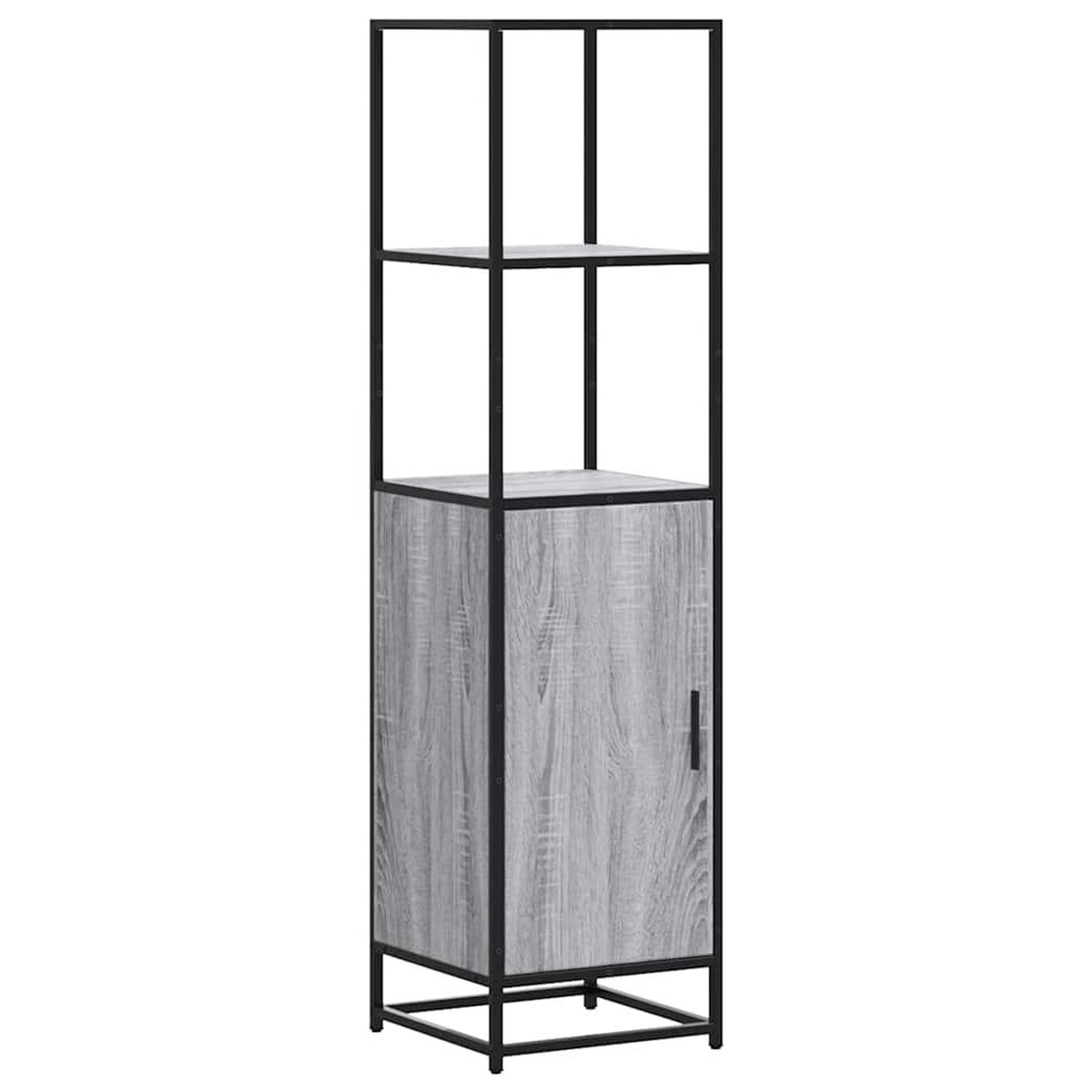 Voir la diapositive 2 : VIDAXL Buffet haut sonoma gris 35,5x35x139 cm bois d'ingenierie metal