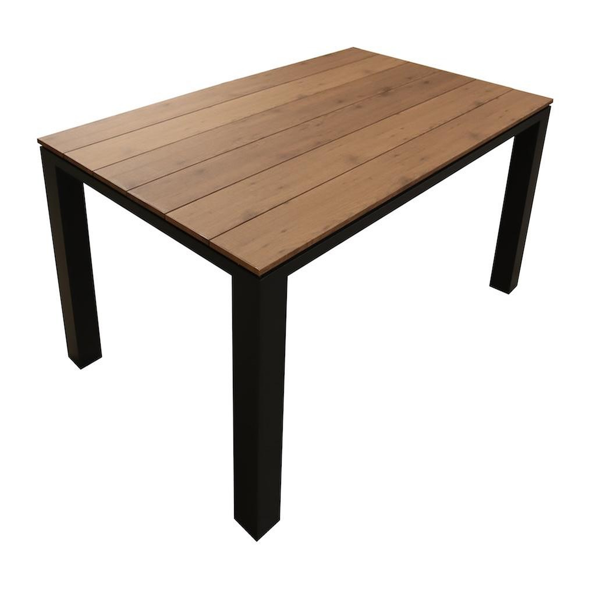 Proloisirs Table fixe - ELENA - Aluminium époxy graphite - Plateau lames fibre stone bois structure - 180 x 108 cm