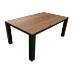 Proloisirs Table fixe - ELENA - Aluminium époxy graphite - Plateau lames fibre stone bois structure - 180 x 108 cm