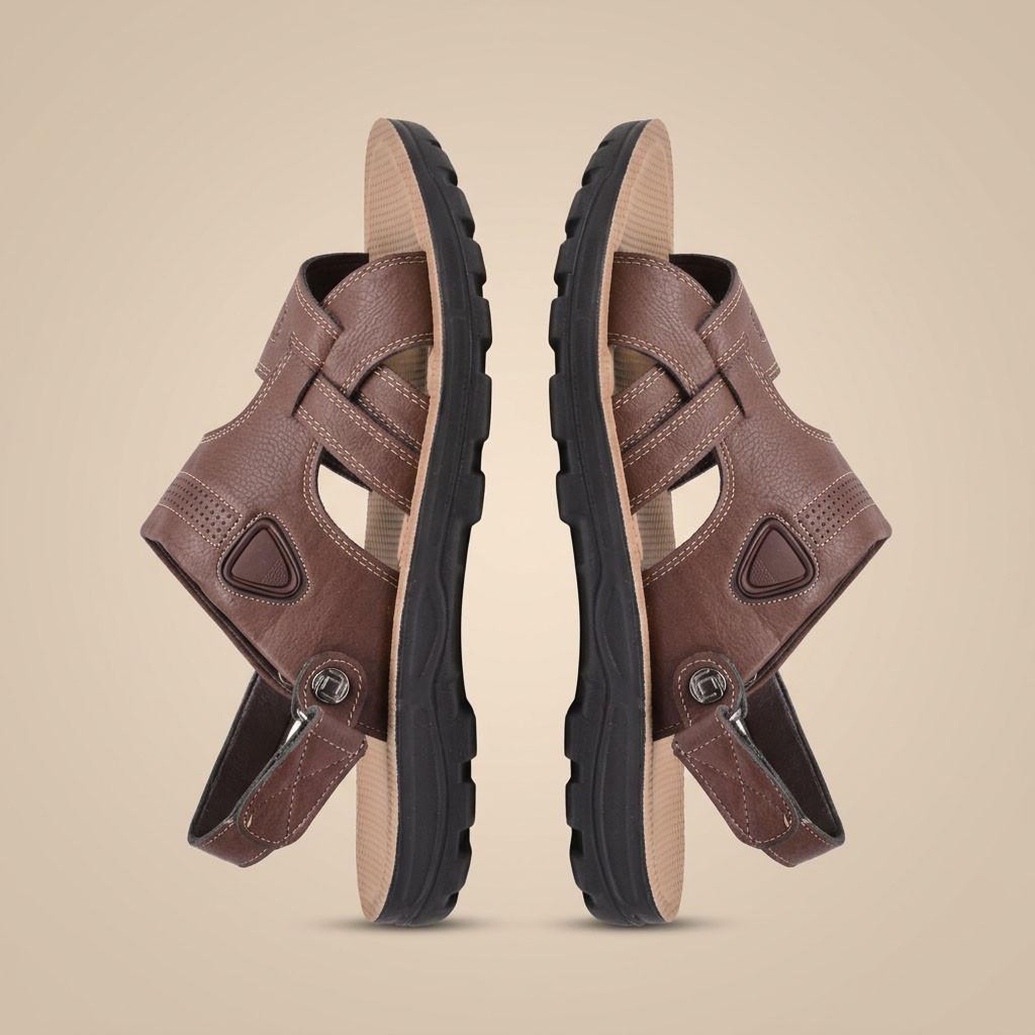 Voir la diapositive 3 : OZABI OZABI Sandales Homme Confort Semelle Souple Antiderapante Scratch 39-45