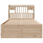Voir la diapositive 4 : VIDAXL Lit bibliotheque sans matelas 135x190 cm bois de pin massif
